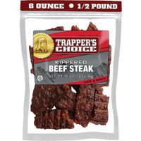 Old Trapper, Trapper's Choice Hot & Spicy Kippered Beef Steak, Eight-Ounce Individual Package, 10 Grams Of Protein And 70 Calories Per Serving (Pack Of One)