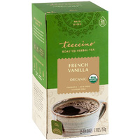 Teeccino French Vanilla Herbal Tea - Rich & Roasted Herbal Tea Thats Caffeine Free & Prebiotic For Natural Energy, Coffee Alternative, 25 Count