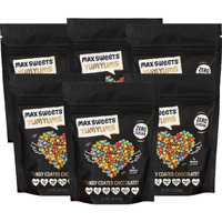 Max Sweets Dark Chocolate Yumyums - Delicious Sugar Free Candy Ideal For Keto, Gluten Free, Diabetic, Low Carb, No Sugar Diets - Vegan Chocolate With Candy Coating - 6 Pack
