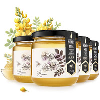 Honigma Raw Honey | Exquisite Taste | 100% Pure | Unpasteurized | Unfiltered | Partially Crystallized | (8.8 Fl Oz (Pack Of 4), Acacia)