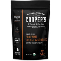 Peruvian Organic Cold Brew Coffee, Single Origin & Gourmet Beans, Tasting Notes Of Caramel With A Touch Of Cherry & Orange, Medium Roast Coarse Ground Beans, 1 Lb Coffee Bag