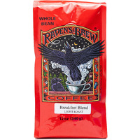 Raven's Brew Coffee Light Roast Whole Bean - Breakfast Blend 12Oz