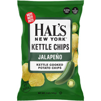 Hal's New York Kettle Cooked Potato Chips, Gluten Free, Jalapeno, 5 Oz Bag (Pack Of 6)