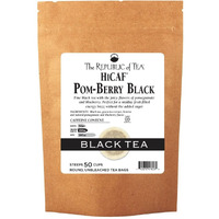 The Republic Of Tea Hicaf Pom-Berry Black Tea, 50 Tea Bags, High Caffeine Pomegranate Blueberry Tea