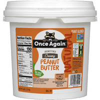 Once Again Natural, Creamy Peanut Butter, 5Lb Pantry Pal (Same As 5 Jars)- Salt Free, Unsweetened - Gluten Free Certified, Vegan, Kosher, Non-Gmo Verified