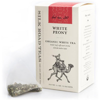 Silk Road Teas, Organic White Peony Tea, Organic White Tea, Soft & Sweet Aroma, Delicate Melon Taste, 15 Non-Gmo Biodegradable White Tea Bags