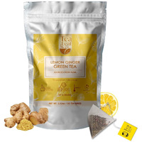 Lemon Ginger Green Tea Bags (50 Count), Green Tea With Orange Peel, Black Pepper & Mint Extract, Caffeinated, Real And Natural Green Tea, Blended With Fresh Herbs And Spices, Gluten Free