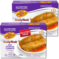Kosher For Passover Gluten Free Meals, Beef Stuffed Cabbage Rolls In Gravy (2 Pack) Mre Meat Ready To Eat, Prepared Entree Fully Cooked, Shelf Stable Food Microwave Dinner - Traveler Backpacker