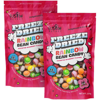 Fusion Select 240G Rainbow Bean Candy - Assorted Freeze Dried Candy Pack With Wildberry Flavors - Dehydrated, Crunchy, Colorful Treats & Snacks For Kids & Adults - Packed In A Resealable Pouch