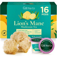 Gya Tea Co Lions Mane Mushroom Herbal Tea Pods For Keurig - Tea Pods K Cups For Focus & Energy Boost - Start The Day With Keurig Tea Pods - Lions Mane Mushrooms Decaf Tea K Cups For Keurig Tea Gifts