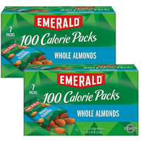 Emerald Nuts Whole Almonds, 100-Calorie Individual Packs 7Ct, 4.34 Oz (Pack Of 2)