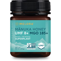 Melora Raw Manuka Honey From New Zealand | Umf 8+ | Mgo 185+ | 8.8 Oz Jar | Safe For Skin Care | Edible & Healthy Sugar Alternative | Traceable From Hive To Hand Manuka Honey