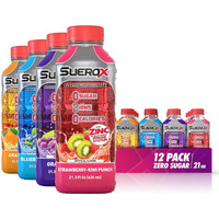 Suerox Zero Sugar Electrolyte Drink For Hydration And Recovery, Unique Blend Of Electrolytes & 8 Ions, Zero Calorie Sports Drink, 21.3 Fl Oz, Variety Pack, 12 Count