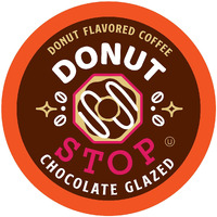 Donut Stop Flavored Coffee Pods, Compatible With 2.0 K-Cup Brewers, Chocolate Glazed Flavor, 40 Count