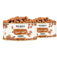 Belmont Peanuts Gourmet Butter Toffee Candied Peanuts, 20 Oz (2 Pack) - Only 4 Ingredients, No Preservatives, 3G Protein - A Premium, Sweet, Buttery, Salty, Crunchy, Hand Seasoned Snack