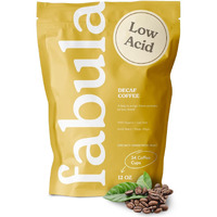 Fabula Coffee Decaf Medium Roast Whole Beans - Organic - Low Acid - Single Origin - Non-Gmo - Mold Free - 12 Ounces