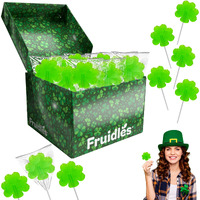 The Dreidel Company St. Patrick's Day Green Shamrock Lollipops, Candy Suckers, Party Favor, Individually Wrapped (25-Pack)