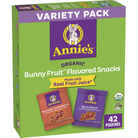 Annie's Organic Berry Patch And Summer Strawberry Bunny Fruit Snacks, Variety Pack, Halloween Candy Alternative, 42 Count, 29.4 Oz