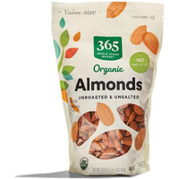 365 By Whole Foods Market, Almonds Unroasted Unsalted Value Size Organic, 20 Ounce