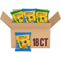 Hippeas Veggie Straws, Variety Pack: Straight Up Sea Salt, Sour Cream & Onion, Rockin Ranch, 0.75 Ounce (Pack Of 18), 2G Protein, 1G Fiber, Vegan, Gluten-Free, Crunchy, Plant Protein Snacks
