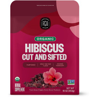 Fgo Organic Hibiscus Flowers Loose Tea, Resealable Kraft Bag, 16Oz (Pack Of 1)