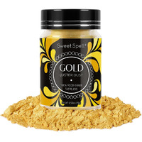 Sweet Spell Gold Luster Dust Edible Glitter (15G) - Shimmer Pearl Dust Powder For Decorating Cakes, Chocolate, Drinks, Cocktails - 100% Edible, Food Grade, Vegan, Gluten-Free