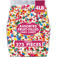 Assorted Fruit-Filled Hard Candy - 4 Pounds - Bulk Hard Candies - Fruit Candy Individually Wrapped - Mixed Hard Candy - Old Fashion Fruity Candies - Office Fruit Bon Bons