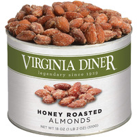 Virginia Diner - Gourmet Natural Honey Roasted Almonds, 18 Ounce Tin