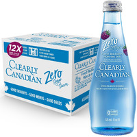 Clearly Canadian Zero Sugar Forest Blackberry Sparkling Water Beverage, Zero Sugar & Zero Calories, 1 Case (12 Bottles X 325Ml)