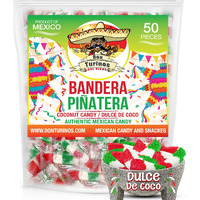 Mexican Coconut Candy 1 Pound Fiesta Pack - Authentic Dulce De Coco Banderitas Pinatera For A Sweet And Colorful Experience By Don Turinos