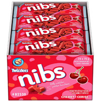 Twizzlers Licorice, Cherry Nibs, 24Pk/75G/2.6 Oz. Bags, (Imported From Canada)