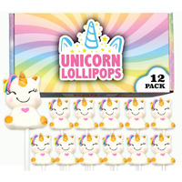 Unicorn Candy Lollipops (12 Pieces) Individually Wrapped Suckers, Great For Unicorn Birthday, Party Favors, Candy Buffet, Pinata, Goodie Bags