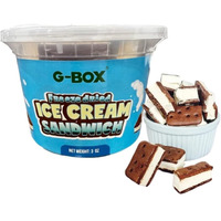 G-Box Freeze Dried Ice Cream Sandwiches (Vanilla, 3 Oz) | Freeze Dried Camping Food, Nasa Space Dessert, Halloween Candy, Perfect For Camping, Outdoor, Party - Air-Tight Sealed In A Deli Container