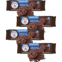 Voortman #1 In U.S. Sugar Free Fudge Brownie Chocolate Chip Cookies (Pack Of 4) Baked With Real Cocoa