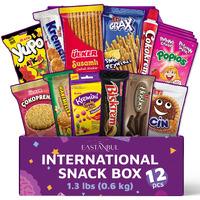 Eastanbul International Snack Box, Premium 12 Full-Size Foreign Snack Box, Exotic Turkish Snacks From Around The World International Snacks, Sweet, Savory, Chewy, Crunchy Snack Box