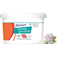 Bakerpan White Gum Paste For Cake Decorating, Create Flowers, Leaves, Elegant Ruffles - 1 Pound, Vanilla Flavor (Made In Usa)