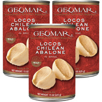 Geomar Locos (Chilean Abalone) In Brine - Hand Caught By Divers - Nutritious Seafood Delicacy - High In Protein And Ready-To-Eat - 3 Pieces Per Can (15 Oz) 3 Pack