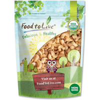 Food To Live Organic Dry Roasted Whole Cashews With Himalayan Salt, 2 Pounds Non-Gmo, Oven Roasted And Lightly Salted Nuts, No Oil Added, Vegan, Kosher. High In Protein. Great Wholesome Snack