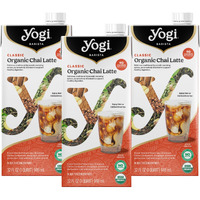 Yogi Barista Classic Organic Chai Latte - 32 Fluid Oz (3 Pack) - Organic Chai Tea Concentrate - Supports Healthy Digestion - Includes Black Tea, Ginger, Cardamom, Cinnamon & More