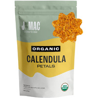 J Mac Botanicals, Organic Calendula Petals (4 Oz) Edible Dried Flowers Petals, Pairs Well With Edible Dried Rose Petal, Edible Flowers For Ice Cubes, Edible Flowers For Food, Beverages, Bath Bombs