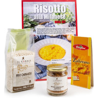 Gusta Risotto Alla Milanese Meal Kit - Made In Italy - Gourmet Italian Food Lovers - Italian Gift Basket Gourmet Saffron Rice - Authentic Italian Recipe - Makes 5 Meals With Recipe Booklet