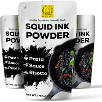 Black Hut Cuttlefish Squid Ink Powder, Perfect For Festive Baking & Cooking, Ideal For Rice, Noodles, Pasta, Spaghetti, Risotto, Tinta De Sepia, Halal Certified, Contains Molluscs, 1.76Oz / 50G