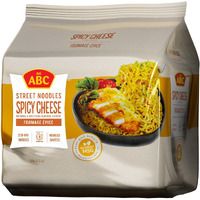 Abc Spicy Cheese Stir Fry Street Noodles (Pack Of 32) Creamy, Cheesy, Spicy Flavored Instant Ramen Noodles - No Msg, Halal