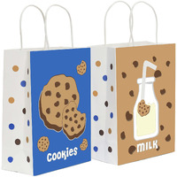 Lsaepon Cookies Milk Birthday Party Favor Gift Bags, Cookie And Monster Theme Birthday Party Goodie Bags- Milk And Cookies Baby Shower Candy Bags For Kids (16 Pack)
