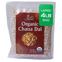 Jiva Organic Chana Dal Indian 4 Pound Bag - Non-Gmo Pesticide Free Premium Quality Yellow, 64 Oz