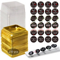 Benran 60 Sets Mooncake Box For 50G/63G/75G/100G/125G, With Macarons-Cookies And Mini-Cake Boxes,Moon-Cake Dessert Box (50G Gold)