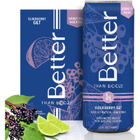 Better Than Booze Mocktail Non-Alcoholic Drinks | Alcohol Alternative Beverages, Ritual Zero Proof | Enjoy Your Drink Moment With Our Alcohol Free Drinks | Elderberry G & T, 12 Fl Oz Each, 4 Pack