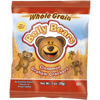 Readi-Bake Benefit 200Ct Whole Grain Belly Bears Animal Cracker Snacks, Cinnamon Graham, 1 Ounce Packages