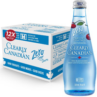 Clearly Canadian Zero Sugar Fresh Cherry Sparkling Water Beverage, Zero Sugar & Zero Calories, 1 Case (12 Bottles X 325Ml)