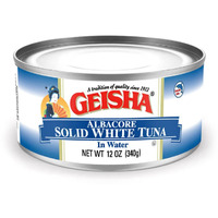 Geisha Solid White Tuna In Water 12Oz(Pack Of 24), Canned Albacore Tuna | No Trans Fat - No Sugar Added - Kosher Certified - Gluten Free - Omega 3 - Good Source Of Protein